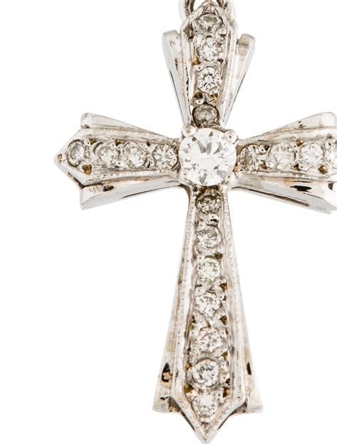 14K Diamond Cross Pendant - Necklaces - PENDA22478 | The RealReal