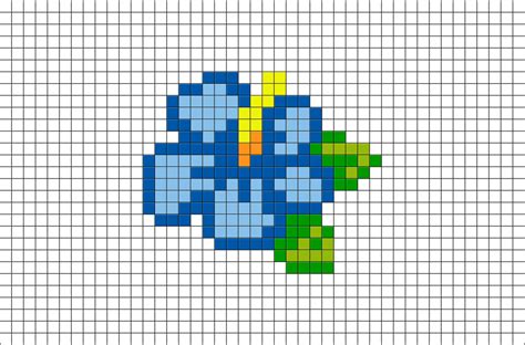 Blue Hibiscus Pixel Art | Modello punto croce, Ricamo punto croce ...