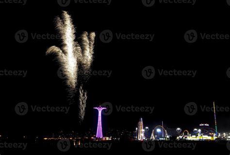 Coney Island Beach Fireworks 16160512 Stock Photo at Vecteezy