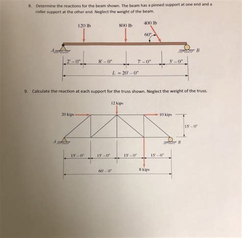 Solved 8. Determine the reactions for the beam shown. The | Chegg.com