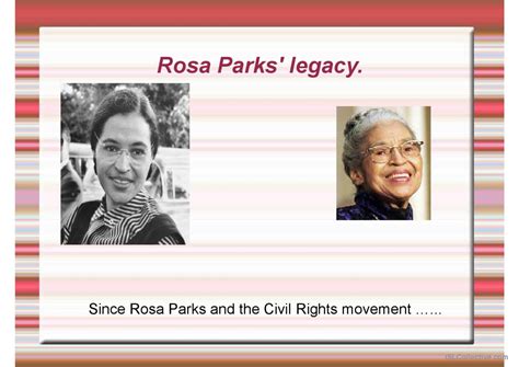 Rosa Parks' legacy: English ESL powerpoints