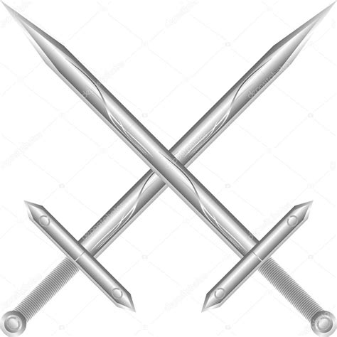 Two crossed swords on white — Stock Vector © konstsem #7401427