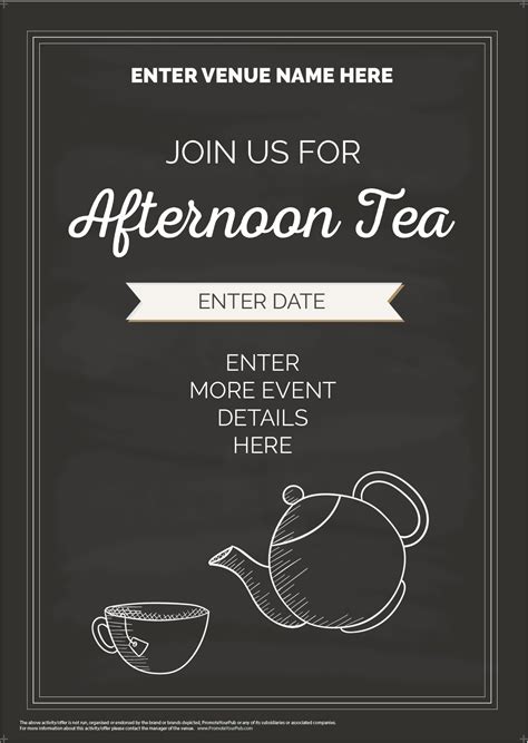 Afternoon Tea Poster | Promote Your Pub