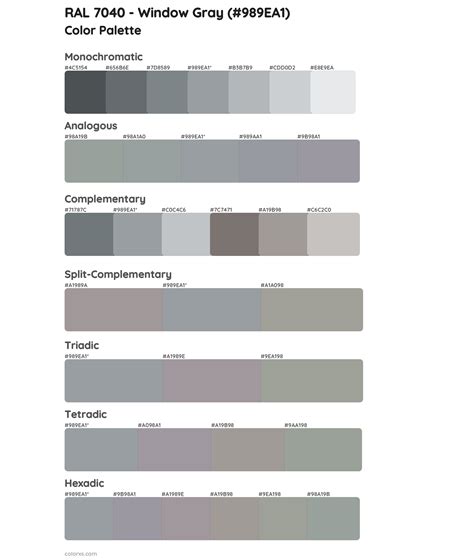 RAL 7040 - Window Gray color palettes - colorxs.com