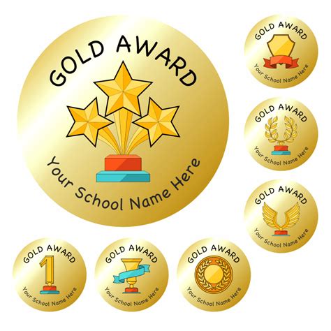 Stamps & Stickers school and sport awards Stars 60mm Reward Stickers 36 x Gold Silver & Bronze ...