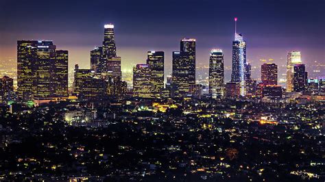 Los Angeles Skyline at Night II Photograph by Eric Gessmann - Pixels