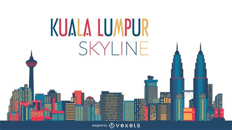 Kuala Lumpur skyline silhouette - Vector download