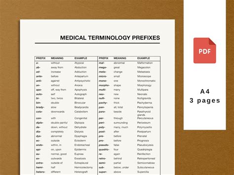 Medical Prefix And Suffix List