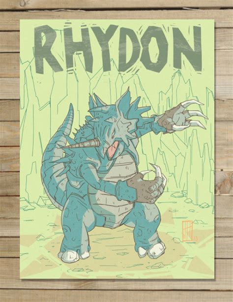 Rhydon Pokemon 9 X 12 in Art Prints 90's Nostalgic - Etsy UK