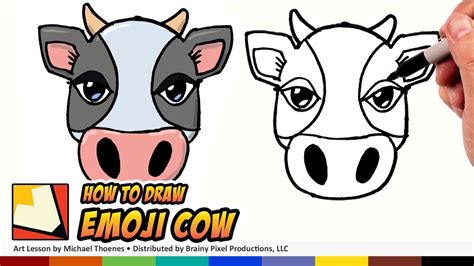 How To Draw A Cute Cow Face Step By Step - Mariiana-blog