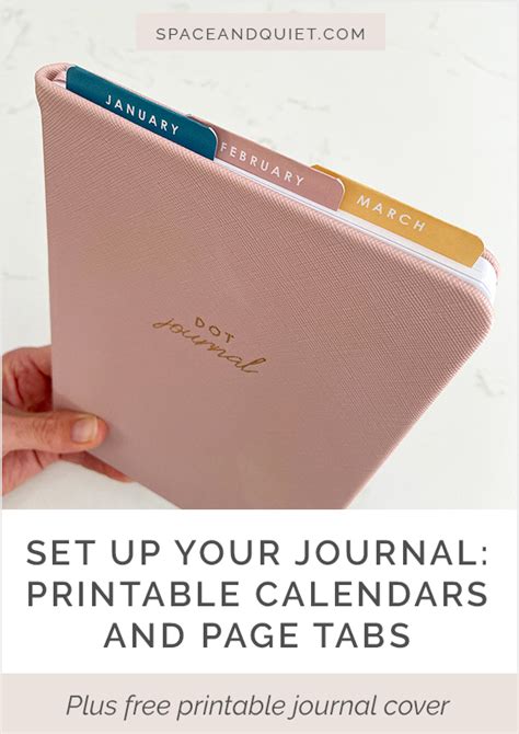 Printable Calendars And Page Tabs - space and quiet Journaling