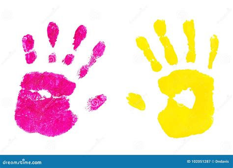 Handprint by Children Isolated on a White Background Stock Illustration ...