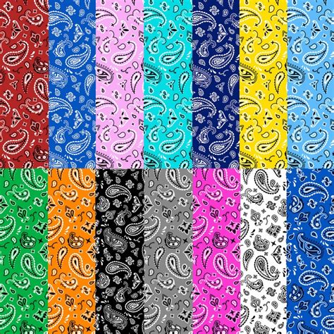 Bandana Paisley Fabric Print by the Yard 14 Colors Available - Etsy