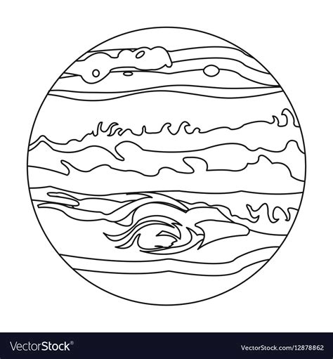 Jupiter icon in outline style isolated on white Vector Image