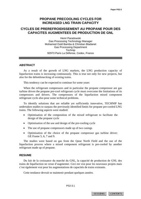 (PDF) PROPANE PRECOOLING CYCLES FOR INCREASED LNG TRAIN … - DOKUMEN.TIPS