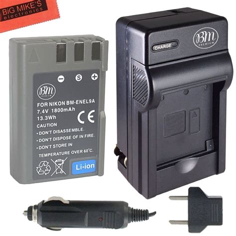 BM Premium EN-EL9, EN-EL9A Battery and Charger for Nikon Nikon D5000, D3000, D60, D40x & D40 ...