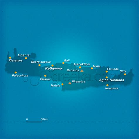 Map of Crete island, Greece - Greeka.com