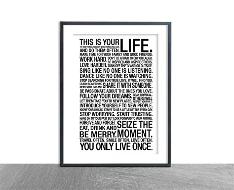 This is Your Life Motivational Poster Inspirational Wall Art - Etsy