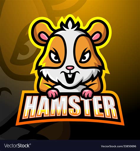 Hamster mascot esport logo design Royalty Free Vector Image