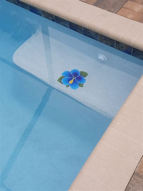 Hibiscus Ceramic Pool Mosaic by Artistry in Mosaics | HIBBLUS - Blue ...