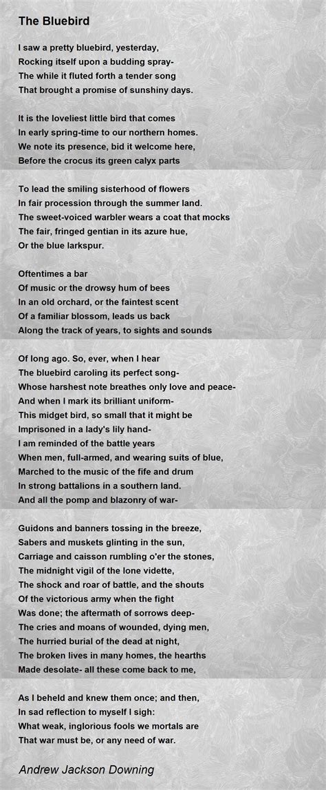 The Bluebird by Andrew Jackson Downing - The Bluebird Poem