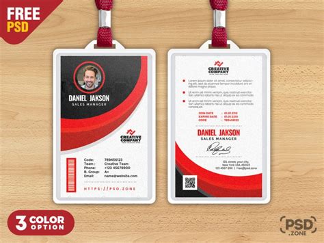 Minimalist Photo ID Cards Template PSD - PSD Zone