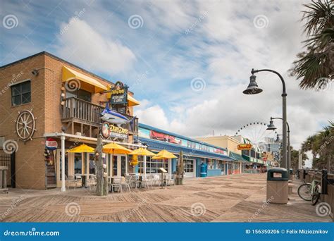 Restaurants on Myrtle Beach Boardwalk Editorial Photo - Image of long ...