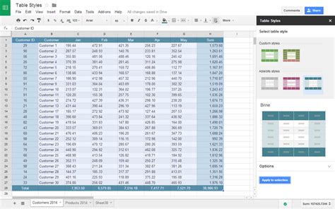 Create Google Doc Spreadsheet throughout Table Styles Addon For Google ...