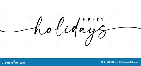 Happy Holidays Calligraphy Phrase Stock Illustration - Illustration of ...