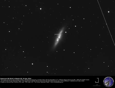 Messier 82 and Supernova SN 2014J: a new image and animation (24 Aug. 2014) - The Virtual ...