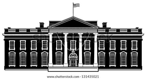 White House Washington Dc Black Silhouette Stock Vector (Royalty Free ...