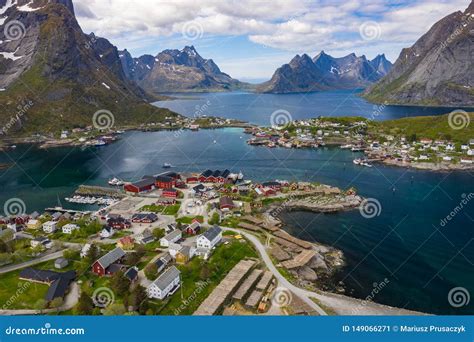 Aerial View of Reine, Lofoten Islands, Norway. the Fishing Village of ...