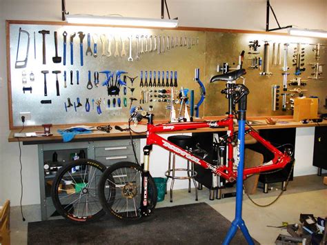 bicycle workshops - Google Search | Garage work bench, Bike room, Garage storage