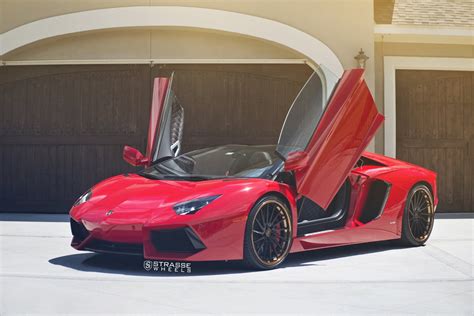 Epic Red Lamborghini Aventador Boasting Vertical Doors | Lamborghini ...