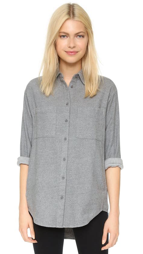 Lyst - Madewell Flannel Button Down Shirt in Gray