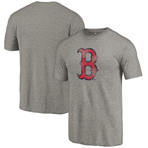 Boston Red Sox Distressed Team Tri-Blend T-Shirt - Heathered Gray