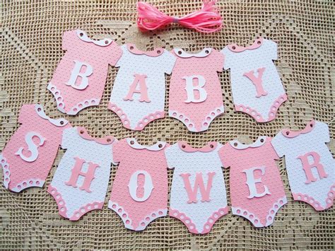 Bunting Flags Banners Garland Onesies BABY SHOWER Rosa Chica Blanca DIY - Etsy España ...