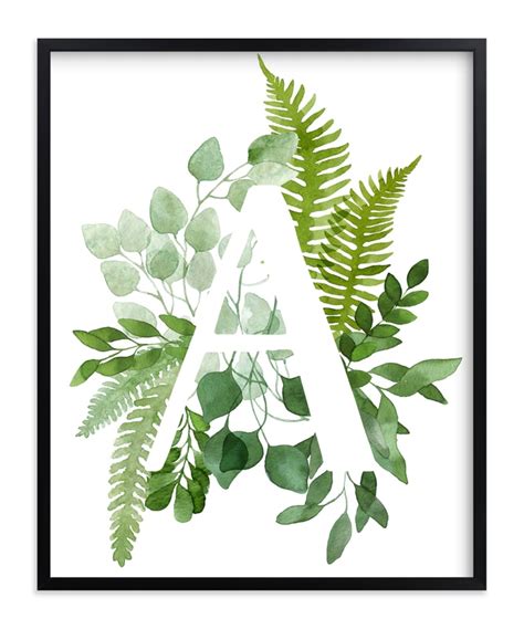 Floral Monogram A Wall Art Prints by Helga Wigandt | Minted