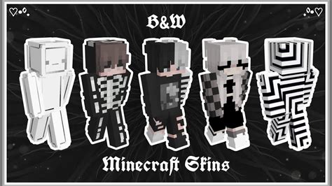 [ black & white ] aesthetic minecraft skins || + links - YouTube