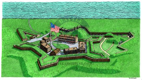 Fort McHenry, Maryland High Detail Drawing – Battle Archives