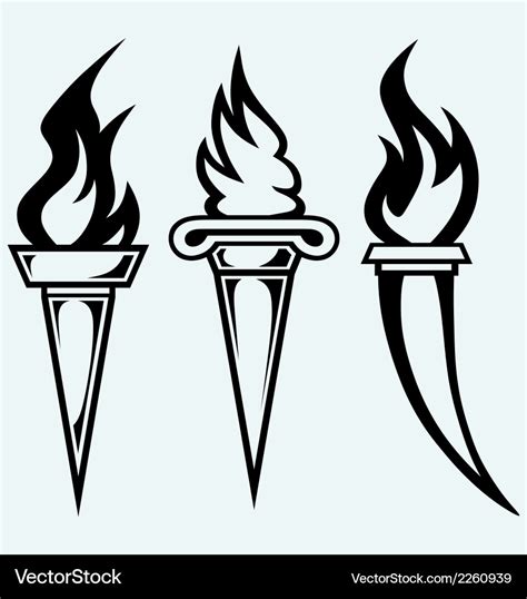 Symbol torch Royalty Free Vector Image - VectorStock