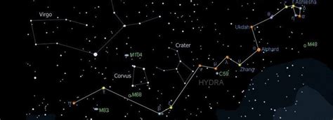 Constellation Hydra, the Water Monster (Hya) Star Map | Constellations, Star map, Nebula names