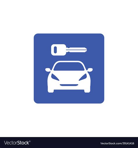 Blue car rental sign Royalty Free Vector Image