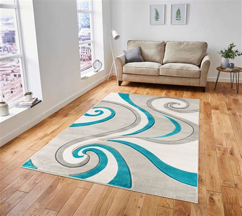 Modern Swirls Hand-Carved Soft Living Room Area Rug - Walmart.com ...