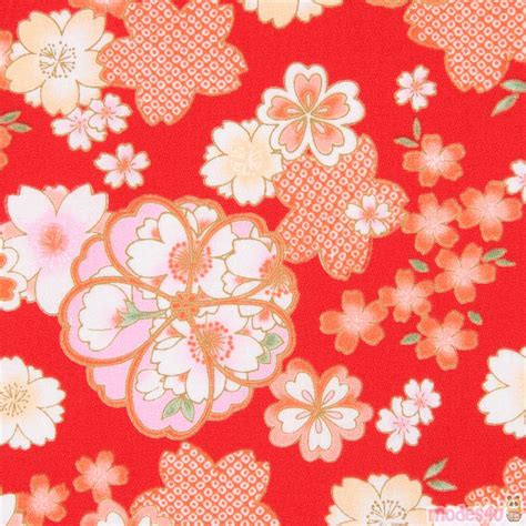 red Asia flower amunzen fabric from Japan - modeS4u