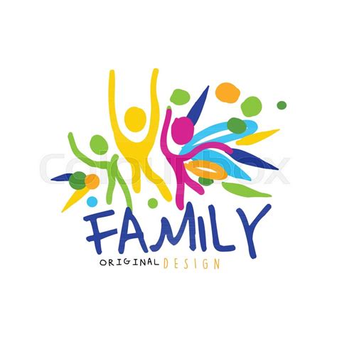 Colorful happy family logo original ... | Stock Vector | Colourbox