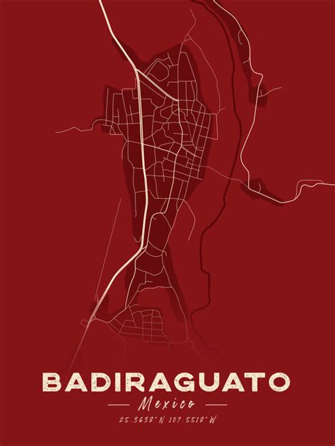 Badiraguato Map Cartel Style Print - Winter Museo