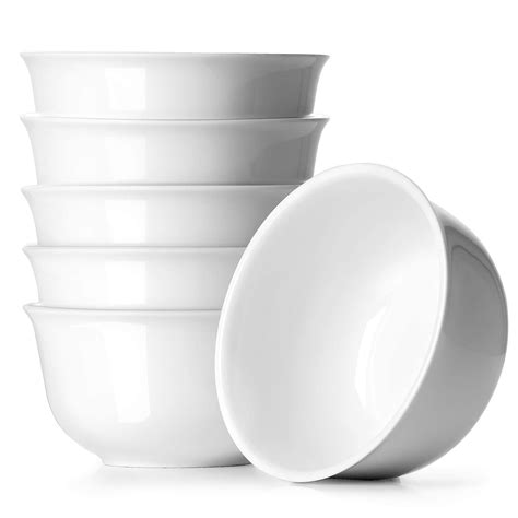 DOWAN Small Bowls, 10 Oz Ceramic Cereal Bowls for Kitchen, White ...