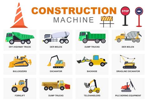 Premium Vector | Set Construction Machine of Real Estate Vector ...