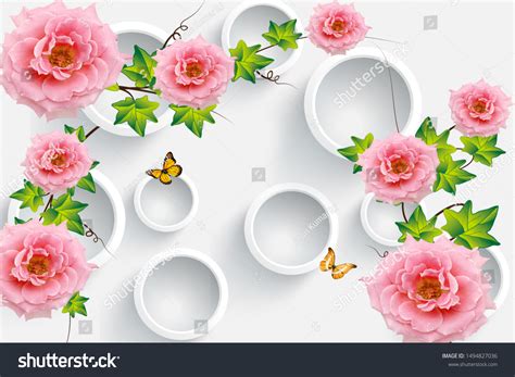 3d Pink Rose Flowers Design Wallpapers Stock Illustration 1494827036 ...